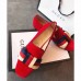 Gucci Velvet Embroidered Slipper With Ballet Flats 505283 Red 2018