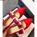 Gucci Velvet Ballet Flat With Sylvie Bow 474469 Red 2017