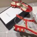 Gucci Crystal GG Glass Pearl On Heel Thong Sandals Red 2017