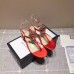 Gucci Crystal GG Glass Pearl On Heel Thong Sandals Red 2017