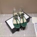 Gucci Crystal GG Glass Pearl On Heel Thong Sandals Green 2017