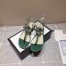 Gucci Crystal GG Glass Pearl On Heel Thong Sandals Green 2017