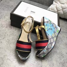 Gucci classial printed 13cm heel  sandal  2017 SS  (GD2057-730801)
