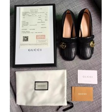 Gucci double G Leather mid-heel pump 2016 fall/winter black(GD4012-721305)