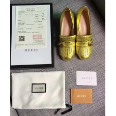 Gucci double G Metallic mid-heel pump 2016 fall/winter Golden(GD4012-721309)
