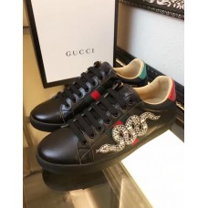 Gucci Ace embroidered low-top sneaker black leather(GD5027-721302)