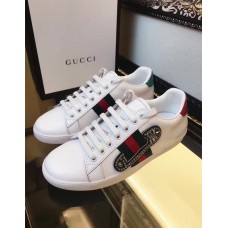 Gucci Ace Clip embroidered low-top sneaker white leather(GD5027-721304)