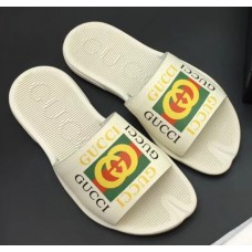 Gucci Men's Slide Sandals Vintage Logo White 2018