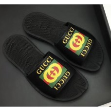 Gucci Men's Slide Sandals Vintage Logo Black 2018