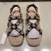 Gucci Grosgrain Espadrilles Sandals with Crystals 573024 White 2019