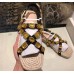 Gucci Grosgrain Espadrilles Sandals with Crystals 573024 Gold 2019