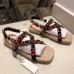 Gucci Grosgrain Espadrilles Sandals with Crystals 573024 Red 2019