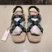 Gucci Grosgrain Espadrilles Sandals with Crystals 573024 Blue 2019