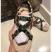 Gucci Grosgrain Espadrilles Sandals with Crystals 573024 Green 2019