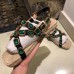 Gucci Grosgrain Espadrilles Sandals with Crystals 573024 Green 2019