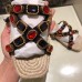 Gucci Grosgrain Espadrilles Slide Sandals with Crystals Red 2019