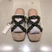 Gucci Grosgrain Espadrilles Slide Sandals with Crystals Green 2019