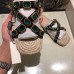 Gucci Grosgrain Espadrilles Slide Sandals with Crystals Green 2019