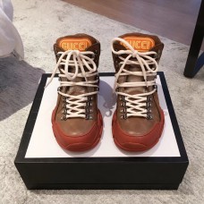 Gucci Flashtrek High-Top Lovers Sneakers Brown 2018