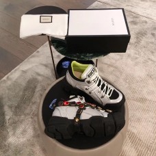 Gucci Flashtrek Sneakers Silver/Green with Removable Crystals 2019