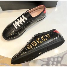Gucci Guccy Falacer Leather Sneakers 519718 Black 2018