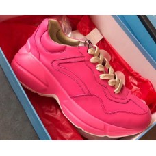 Gucci Rhyton Leather Sneakers Fuchsia 2019