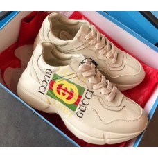 Gucci Rhyton Leather Sneakers Interlocking G Vintage Logo 2019