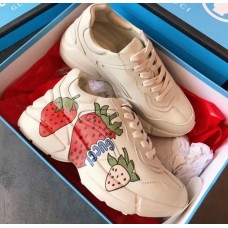 Gucci Rhyton Leather Sneakers Strawberry 2019
