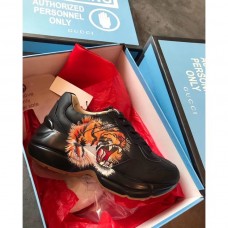 Gucci Rhyton Leather Sneakers Tiger Black 2019