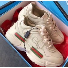 Gucci Rhyton Leather Sneakers Vintage Logo Ivory 2019