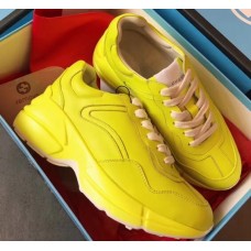 Gucci Rhyton Leather Sneakers Yellow 2019