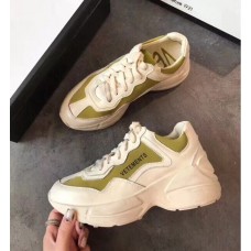 Gucci Vetements Calfskin Patchwork Sneakers White/Green 2018