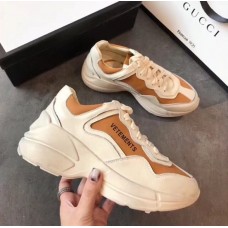 Gucci Vetements Calfskin Patchwork Sneakers White/Orange 2018