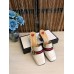 Gucci Calfskin Leather 7.5cm heel Web Details Pearls Trim Slipper white