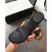 Gucci Leather Thong Sandals with Double G 497444 Black