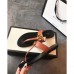 Gucci Leather Thong Sandals with Double G 497444 Brown