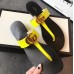 Gucci Leather Thong Sandals with Double G 497444 Yellow