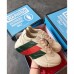 Gucci Rhyton Leather Sneakers Green/Red Web Print Ivory 2019