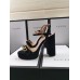 Gucci Heel 11cm Platform 2.5cm Sandals with Double G 573021 Suede Black 2019