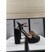 Gucci Heel 11cm Platform 2.5cm Sandals with Double G 573021 Black 2019