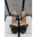 Gucci Heel 11cm Platform 2.5cm Sandals with Double G 573021 Black 2019