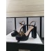 Gucci Heel 11cm Platform 2.5cm Sandals with Double G 573021 Black 2019