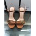 Gucci Heel 11cm Platform 2.5cm Sandals with Double G 573021 Khaki 2019