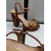 Gucci Heel 11cm Platform 2.5cm Sandals with Double G 573021 Brown 2019