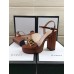 Gucci Heel 11cm Platform 2.5cm Sandals with Double G 573021 Brown 2019