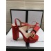 Gucci Heel 11cm Platform 2.5cm Sandals with Double G 573021 Red 2019