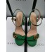 Gucci Heel 11cm Platform 2.5cm Sandals with Double G 573021 Green 2019