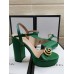 Gucci Heel 11cm Platform 2.5cm Sandals with Double G 573021 Green 2019