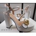 Gucci Heel 11cm Platform 2.5cm Sandals with Double G 573021 White 2019