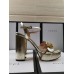 Gucci Heel 11cm Platform 2.5cm Sandals with Double G 573021 Gold 2019